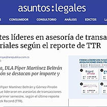 Los bufetes lderes en asesora de transacciones empresariales segn el reporte de TTR